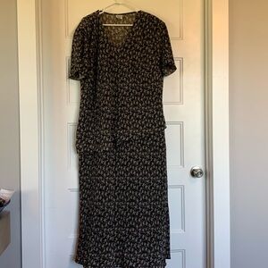 Premier woman’s Maxi dress beautiful print of black & brown size 3-XL